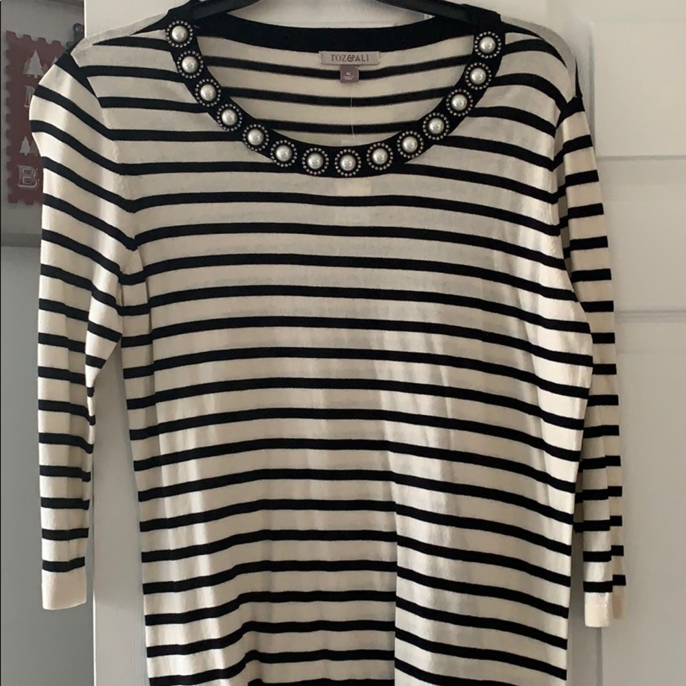 Roz & Ali Pearl striped sweater